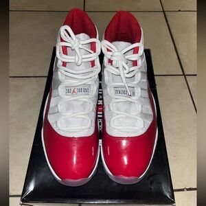 Jordan 11 Cherry Red and White Sneakers